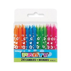 dainty hearts and flowers party candles pack of 24