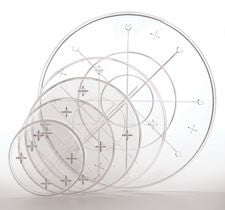 Dowels Pillars Supports: Separator plate Crystal look Round 11 inch