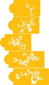 Floral Stencils: Blooming Cherry Tree Cake stencil set