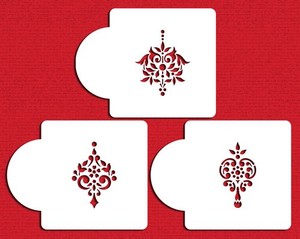 Scrolls Lacey Stencils: Gem pendant stencil set