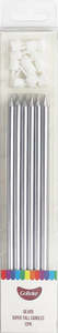 Super Tall Silver long candles 18cm (12PK)