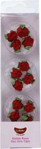 Flowers On Cakes: Red Roses rose bud sugar icing decorations