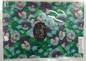 Floral Fruits Edible Printing: Wafer paper sheet Pansy purple pansies