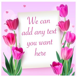 Custom edible icing image Tulip flowers SQUARE