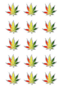 Design Sheet edible image Marijuana leaf
