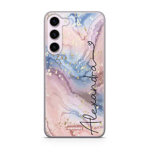 Custom: Blue Swirl Watercolour - Galaxy S24 Plus - Custom