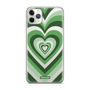 Iphone 11 Pro Max: Green Hearts - iPhone 11 Pro Max