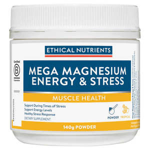 Health Supplements: Ethical Nutrients Mega Magnesium Energy & Stress 140g