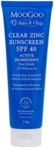 Sun Care 1: MooGoo Baby & Child Clear Zinc Sunscreen SPF40 120g