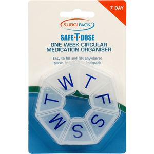 Dosage Aids: SurgiPack Safe-T-Dose 1 Week Circular Medication Organiser