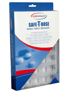 Dosage Aids: SurgiPack Safe-T-Dose Weekly Tablet Organiser