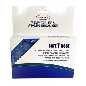 Dosage Aids: SurgiPack Safe-T-Dose 7 Day Tablet & Vitamin Organiser