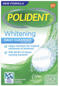 Denture Orthodontic Care: Polident Whitening Daily Cleanser 36's