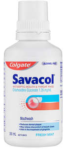 Colgate Savacol Fresh Mint Antiseptic Mouthwash 300mL