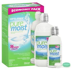 Contact Lenses Solution: Opti-Free Pure Moist Economy Pack (2x300ml) + Lens case