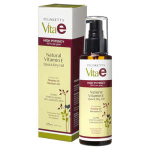 Skin Hair Nails: Plunkett's Vitamin E Natural Quick Dry Oil 125mL