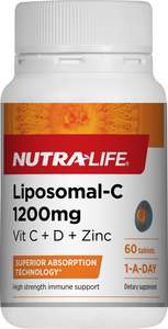 Nutralife Liposomal-C 1200mg Vit C + D + Zinc