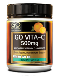 Immune Support: Go Healthy Go Vita-C Orange 500mg Chewable Tablets