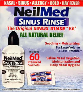 NeilMed Sinus Rinse Kit 240ml (Bottle and 60 premixed sachets)