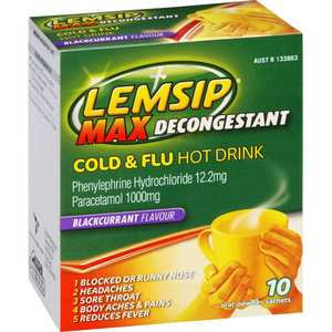 Cold Flu: Lemsip Max Blackcurrant Cold & Flu Sachets