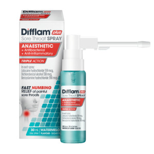 Sore Throat: Difflam Plus Sore Throat Spray 30ml