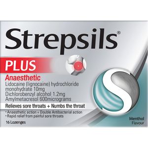 Sore Throat: Strepsils Plus Anaesthetic Lozenge Menthol 16s