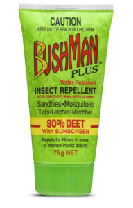 Bushman Plus Heavy Duty DEET 80%+Sunscreen (75g)