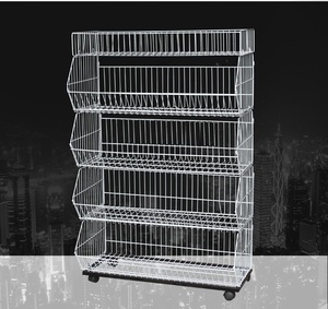 Products: Display Wire Basket With Castors - Kiwi Choice