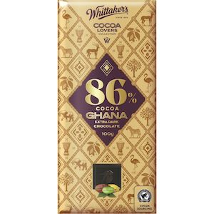 Whittakers Cocoa Lovers 86% Ghana Extra Dark Chocolate 100g