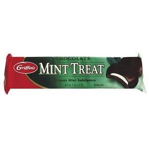 Creme And Filled Biscuits: Griffins Chocolate Biscuits Mint Treats 200g