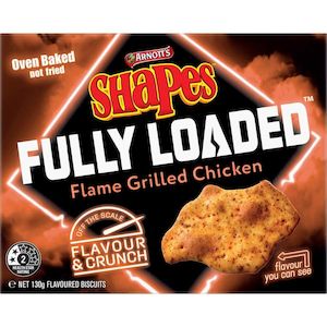 Arnotts Shapes Fully Loaded Crackers Flame Grilled Chick 130g