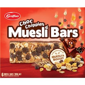 Muesli Bars: Griffins Muesli Bars Chocolate Chippie 180g 6pk