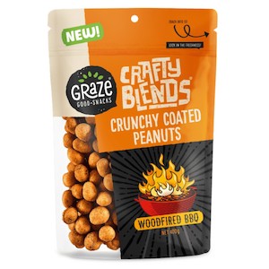 Chips N Dip: Crafty Blends Crunchy Coated Peanuts Woodfired BBQ 400g