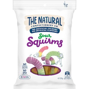 Gummy: The Natural Confectionery Co Jelly Sweets Sour Squirms 220g