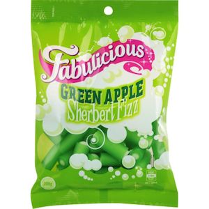 Licorice: RJs Fabulicious Green Apple Sherbert Fizz 200g