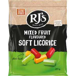 Licorice: RJs Mixed Fruit Flavoured Soft Licorice 280g