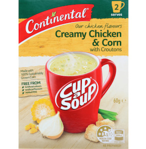 Soups: Continental Cup A Soup Chick & Corn with Croutons