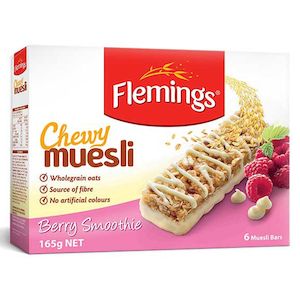 Muesli Bars: Flemings Muesli Bars Berry Smoothie 165G