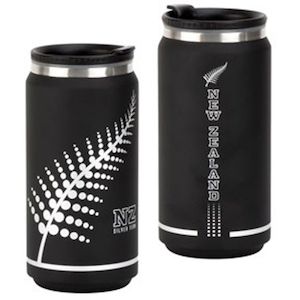 Christmas Gifts: Metal Travel Mug -Silver Fern Kiwi Pride  350ml