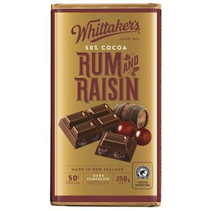 Chocolate: Whittakers Chocolate Block Rum and Raisin 250g