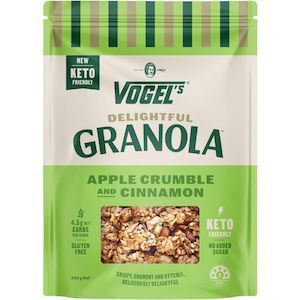 Cereals And Muesli Bars: Vogels Delightful Granola Apple Crumble and Cinnamon 400g