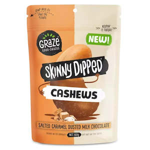 Graze Skinny Dipped Salted Caramel Milk Chocolate Cashews 260g