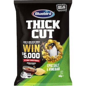 Bluebird Thick Cut Potato Chips Salt & Vinegar 150g
