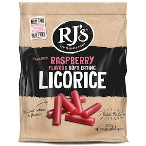 RJs Raspberry Soft Eating Licorice 300g
