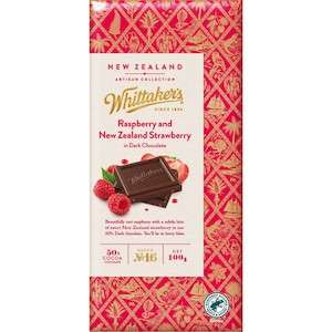 Chocolate Blocks: Whittakers Artisan Raspberry and NZ Strawberry Dark chocolate 100g