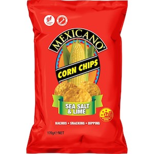 Snack Foods: Mexicano Corn Chips Sea Salt & Lime 170g
