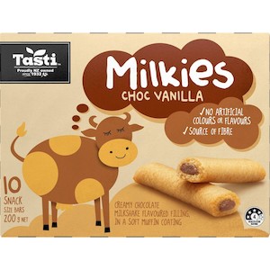 Cereals And Muesli Bars: Tasti Milkies Cake Bars Choc Vanilla 200g