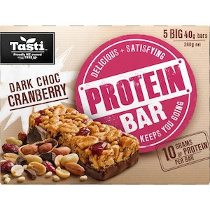 Cereals And Muesli Bars: Tasti Protein Bars Dark Choc Cranberry 200g
