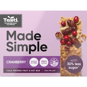Tasti Made Simple Muesli Bars Cranberry 150g
