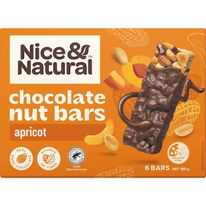 Nice & Natural Apricot Choc Nut Bars 180g
